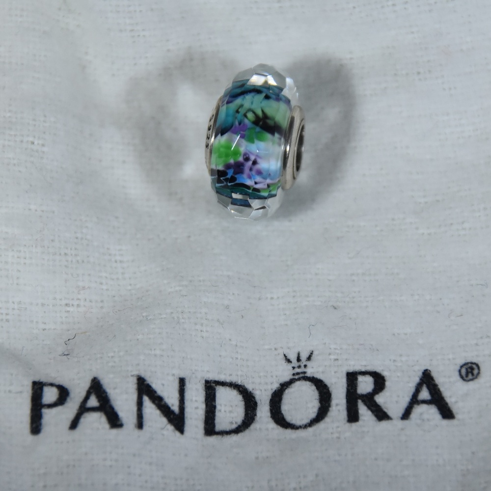 Pandora Murano Purple and green Charm